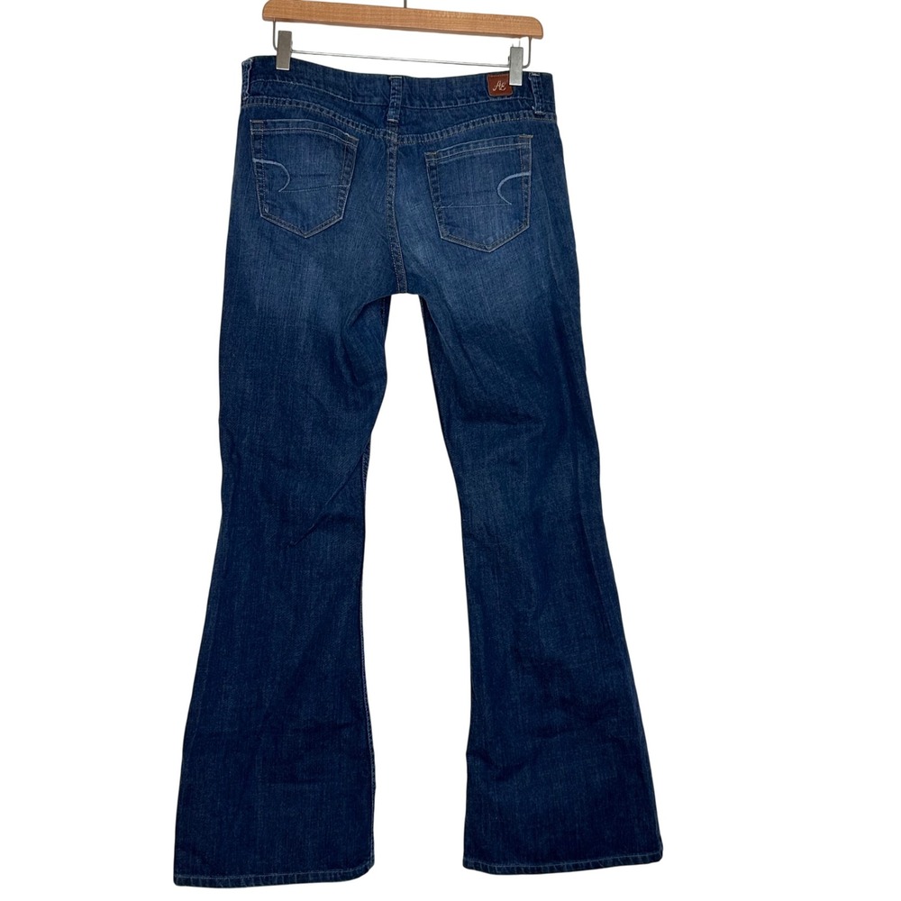 Y2K American Eagle‎ Dark Wash Flare Jeans Denim Women's 10 Regular - Picture 2 of 6